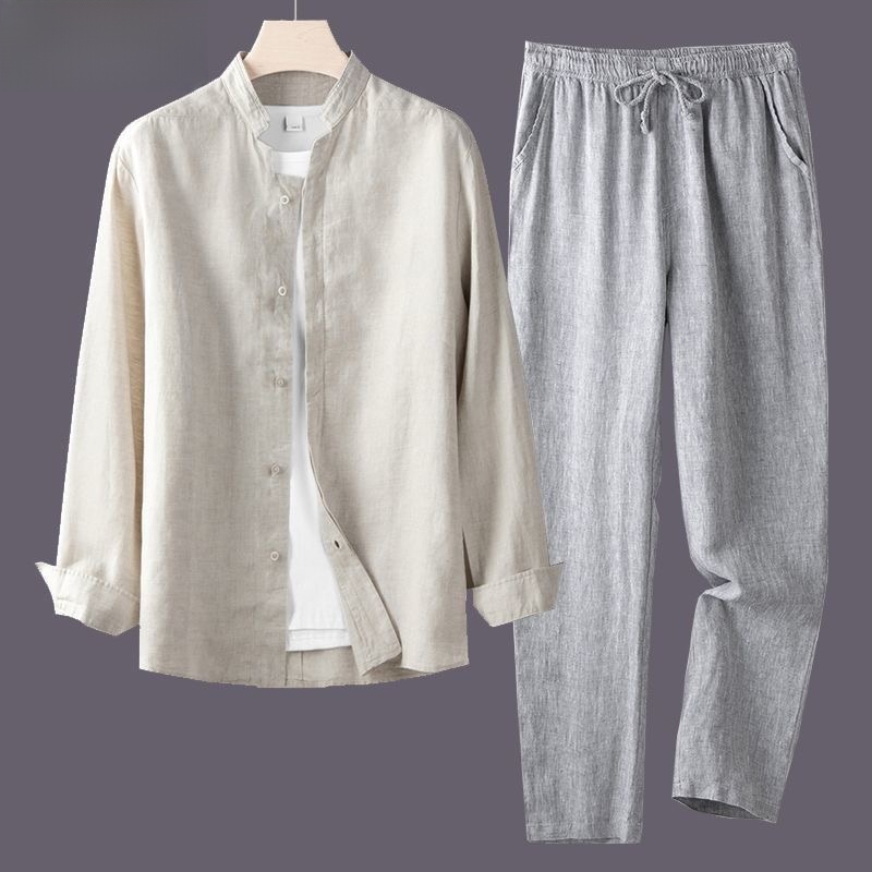 Kemeja Putih Lengan Panjang Da - Linen Shirt Breathable ulasan dan harga